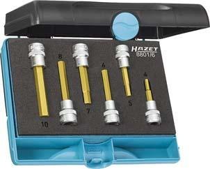 Zestaw nasadek wkrętakowych 3/8", 6-kątnych, 4-10mm, 6-cz. 8801/6 HAZET