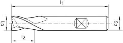 Frez trzpieniowy,krotki, TiALN 2-ostrz.,chwytHB 8mm GÜHRING pelnoweglik. DIN6527