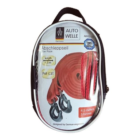 LINA HOLOWNICZA SAMOCHODOWA DWA HAKI 4.5M UDŹWIG 3T UN