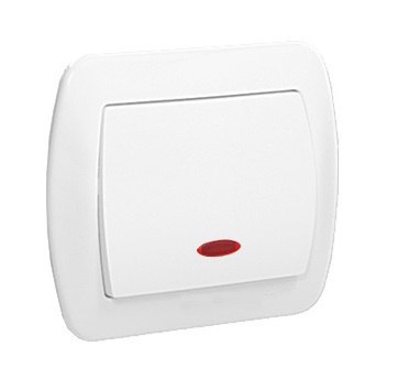 AKORD ŁĄCZNIK JEDNOBIEGUNOWY P/T Z PODŚWIETLENIEM BIAŁY SIMON