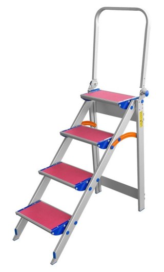 SCHODKI SKŁADANE 93CM 4 STOPNIE + PORĘCZ DRABEX