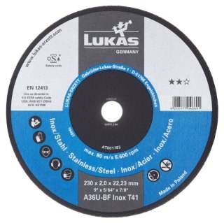 TARCZA PŁASKA T1A 125*2.0*22 A36U-BF INOX BEST LIFE ROTTLUFF