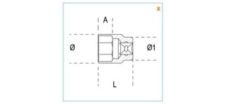 NASADKA 1/4'' 12-KĄTNA 9MM BETA