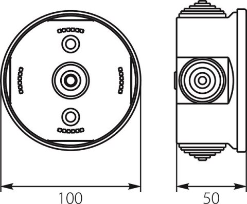 PUSZKA HERMETYCZNA NATYNKOWA 100MM IP44 SZARA PO-100 UN