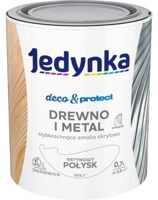 JEDYNKA DECO&PROTECT DREWNO I METAL SATYNA BIAŁY 0,7L JEDYNKA