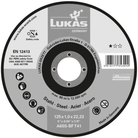 TARCZA PŁASKA T1A 115*2.5*22 A24R-BF BEST LIFE ROTTLUFF