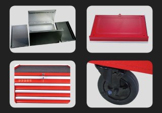 WÓZEK WARSZTATOWY 8 SZUFLAD + 190 NARZĘDZI CZERWONY KING TONY