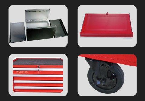 WÓZEK WARSZTATOWY 8 SZUFLAD + 190 NARZĘDZI CZERWONY KING TONY