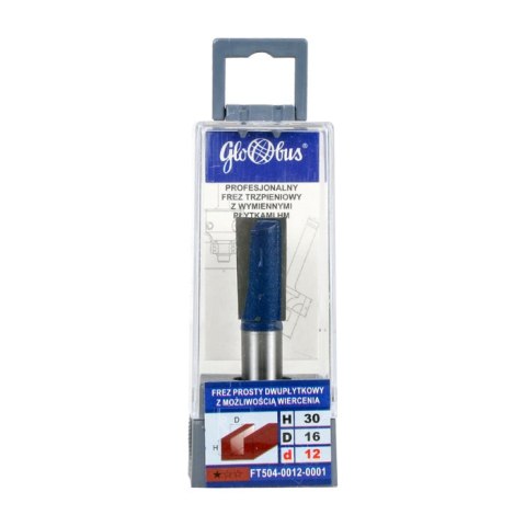 FREZ PROSTY DWUPŁYTKOWY Z MOŻLIWOŚCIĄ WIERCENIA 19*30/12 GLOBUS