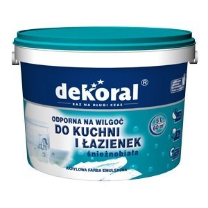 EMULSJA AKRYL WEW ŁAZIENKA&KUCHNIA MALEINAK BIAŁY MAT 10L DEKORAL