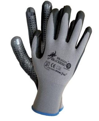 RĘKAWICE LYCRA+NYLON POWLEKANE NITRYLEM RBLACKBERRY ROZM. 9 UN