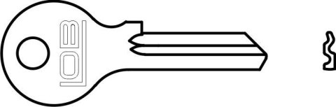 KLUCZ PŁASKI AM200 23.5*7 STAL. NIKLOWANY LEWY-NACIĘTY LOB