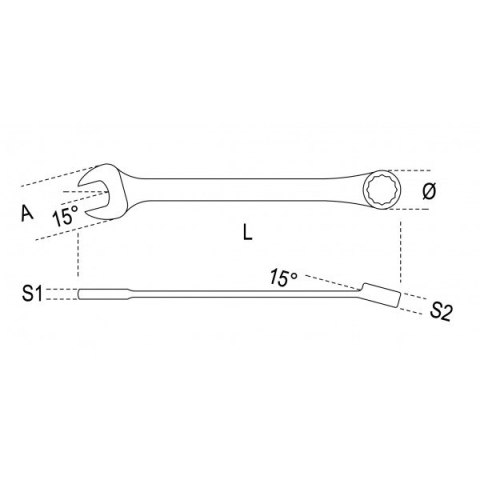 KLUCZ PŁASKO-OCZKOWY NIEISKRZĄCY 41MM BETA
