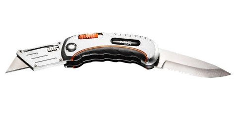 NÓŻ UNIWER. SKŁADANY OSTRZE TRAP. + 5 OSTRZY NYL. ETUI NEO