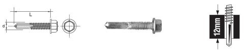 WKRĘT SAMOWIERTNY Z ŁBEM SZEŚCIOKĄTNYM 5.5*75MM 12MM UN