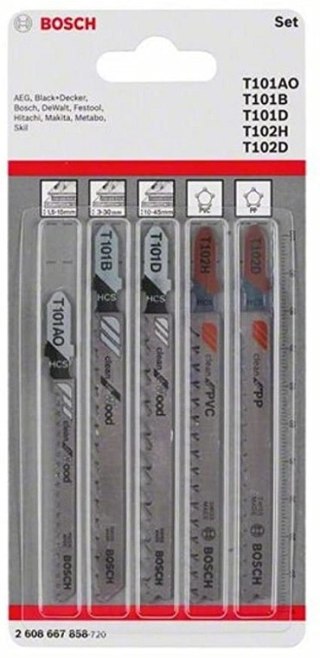 ZESTAW BRZESZCZOTÓW DO WYRZYNARKI T 5SZT. DREWNO-PLASTIK BOSCH