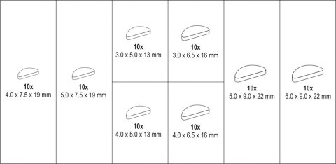 KLINY PÓŁOKRĄGŁE CZUŁENKOWE 80SZT. MIX ROZMIARÓW YATO