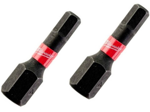 BIT, GROT, KOŃCÓWKA HEX4 25MM 2 SZT MILWAUKEE