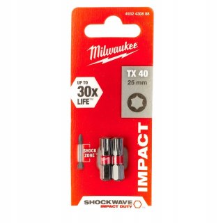 BIT, GROT, KOŃCÓWKA TORX TX40 25MM 2 SZT. MILWAUKEE