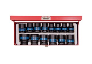 KOMPLET NASADEK UDAROWYCH 1/2 14CZ KRÓTKIE 6-KĄT. 10-27MM KING TONY