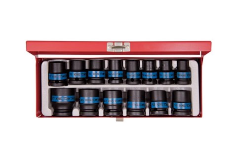 KOMPLET NASADEK UDAROWYCH 1/2 14CZ KRÓTKIE 6-KĄT. 10-27MM KING TONY