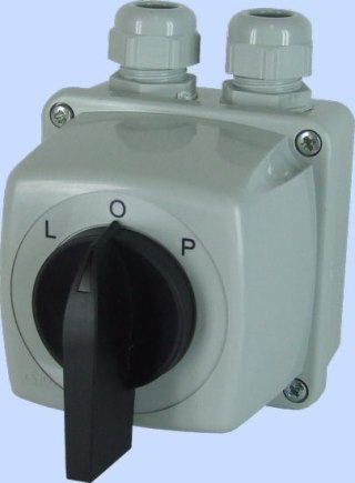 ŁĄCZNIK KRZYWKOWY L-0-P 3P 16A IP44 ŁUK E16-43 W OBUDOWIE ELEKTROMET