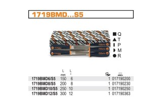 KOMPLET 5 PILNIKÓW ZDZIERAKÓW 8-200MM Z RĘKOJEŚCIĄ 12/S5 BETA