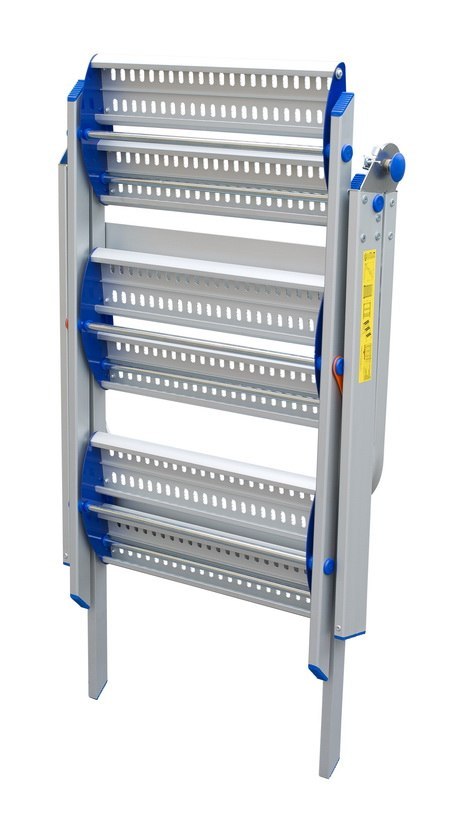 SCHODKI SKŁADANE, Z PORĘCZĄ 93CM 4 STOPNIE DRABEX