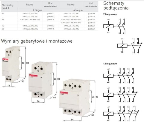 STYCZNIK MODUŁOWY E.MC.220.4.63.4NO 4P 63A 4NO ENEXT