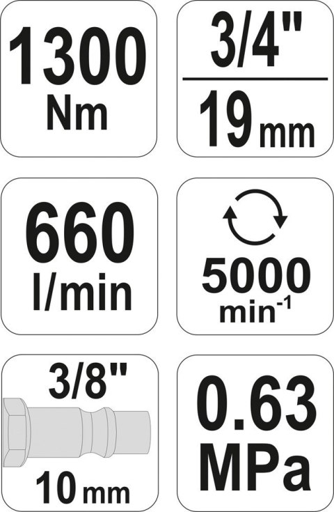 KLUCZ PNEUMATYCZNY 3/4 1300NM YATO