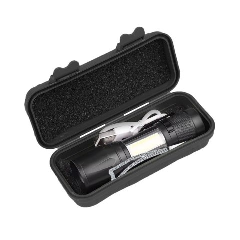 LATARKA LED ZOOM AKU 5W XPE+ COB+ ETUI UN