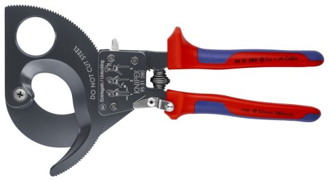 NOŻYCE DO KABLI 280MM, MECHANIZM ZAPADKOWY KNIPEX