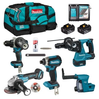 ZESTAW COMBO 18V LXT DGA504+DDF492+DTD153+DHR243 2*5.0AH MAKITA