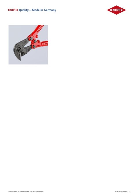 NOŻYCE KĄTOWE DO CIĘCIA ZBROJENIA 950MM KNIPEX