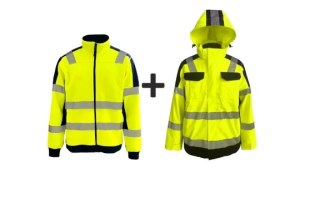 KURTKA PRZECIWDESZCZOWA Z PODPINKĄ, ŻÓŁTA, ROZ. XXL VIZWELL