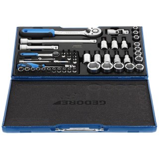 ZESTAW KLUCZY NASADOWYCH. 1/4'-1/2', 4-30MM, 50CZ. GEDORE