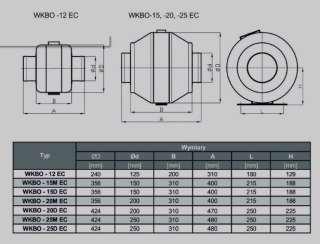 WENTYLATOR WKBO-25 D EC TYWENT