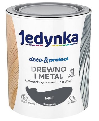 JEDYNKA DECO&PROTECT DREWNO I METAL MAT GRAFITOWY 0,7L JEDYNKA