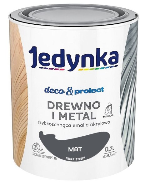 JEDYNKA DECO&PROTECT DREWNO I METAL MAT GRAFITOWY 0,7L JEDYNKA