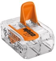 SZYBKOZŁĄCZKA 2X0,2-4MM2 TRANSPARENTNA/POMARAŃCZOWA 221-412 UN