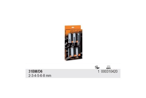 KOMPLET WYBIJAKÓW CYLINDRYCZNYCH Z RĘKOJEŚCIĄ 6SZT BETA