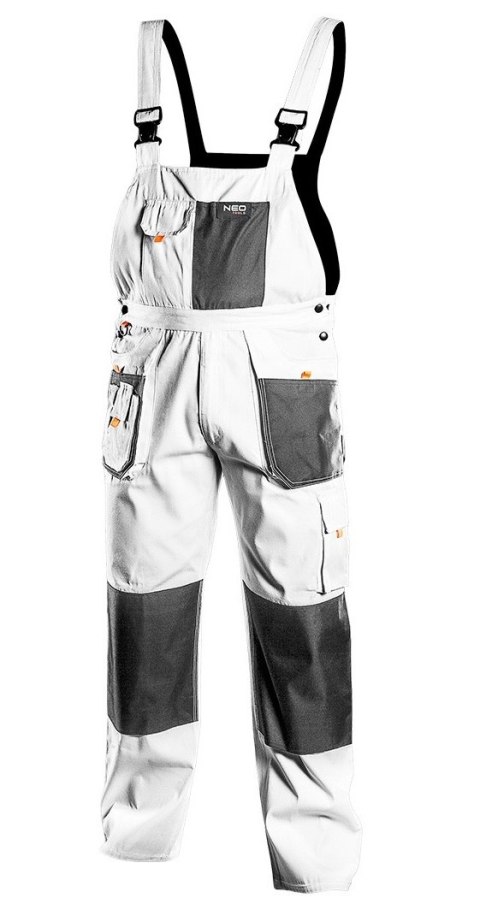 SPODNIE ROBOCZE NA SZELKACH BIAŁE HD ROZMIAR XL/56 NEO