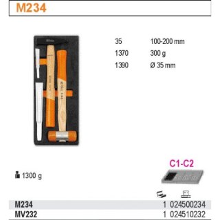 ZESTAW NARZĘDZI 4SZT W MIĘKKIM WKŁ.PROFILOWANY BETA