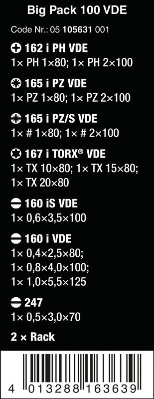 ZESTAW WKRĘTAKÓW KRAFTFORM VDE 14SZT. WERA