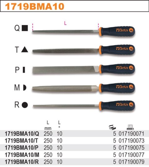 KPL. PILNIKÓW PÓŁGŁADZIK 10'-250MM Z RĘKOJEŚCIĄ BETA