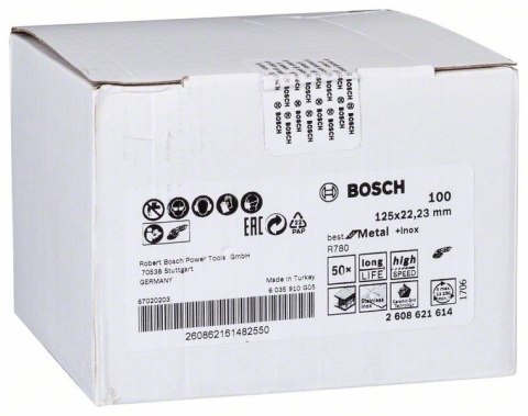 KRĄŻEK FIBRA BEST FOR METAL+INOX TYTAN R780 125MM G100 BOSCH