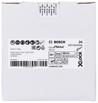 KRĄŻEK FIBROWY X-LOCK R574 GR. 24 125MM BOSCH
