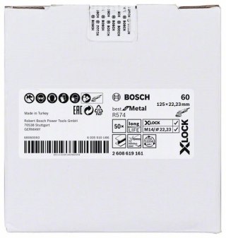 KRĄŻEK FIBROWY X-LOCK R574 GR. 60 125MM BOSCH
