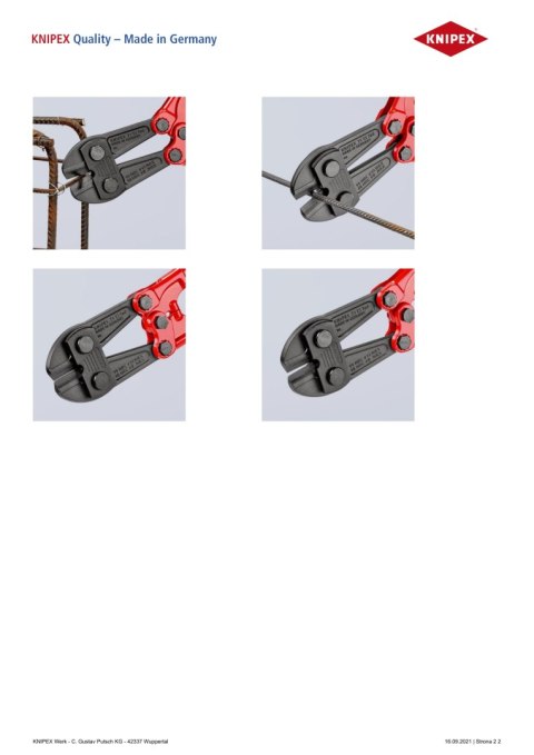 NOŻYCE DO PRĘTÓW 760MM KNIPEX