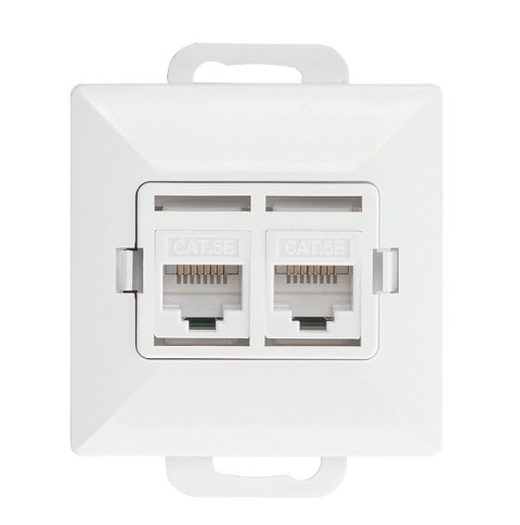 PERŁA GNIAZDO KOMPUTEROWE RJ45 PODWÓJNE NIEEKRANOWANE 5KAT ABEX
